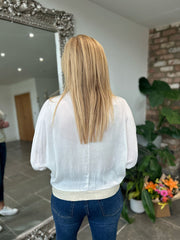 White Gold Trim Paisley Jacket