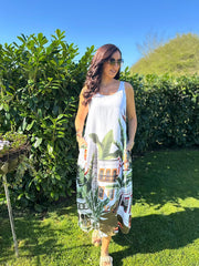 Green Mediterranean Palm Dress Indie