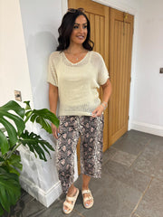 Stone Short Sleeve Loose Knit Kirsty