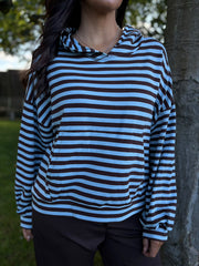 Blue Striped Hoodie Ella