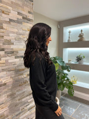 Black Embellished Trim Cardi Gina