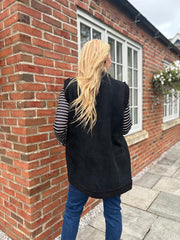 Black Sherpa Textured Gilet