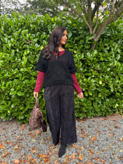 Black Cosy Diamond Knit Sofia