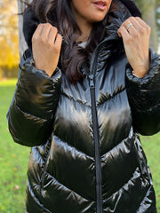 Black Luxury Puffer Coat Maxine