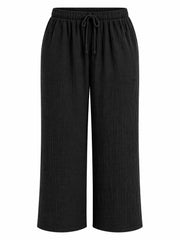 Black Bubble Cotton Trousers