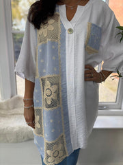 White Patchwork Tunic Inessa