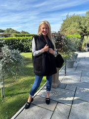 Black Sherpa Textured Gilet