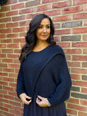 Navy Knitted Wrap Jumper Nell