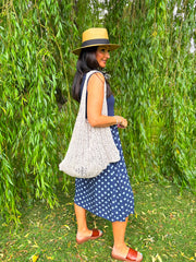 Navy Polka Dot Panel Dress Coraline