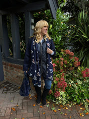 Navy Graphic Heart Scarf