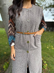 Mocha Brushed Belted Waistcoat Andrea