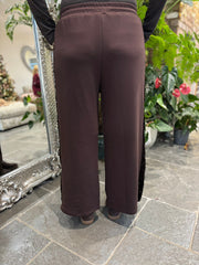 Chocolate Sequin Velour Trim Joggers Trixie