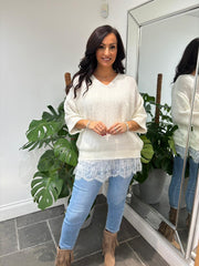 Winter White Two Piece V Neck Knit Eileen