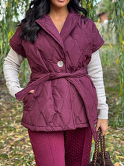 Wine Cream Quilted Gilet Hollie