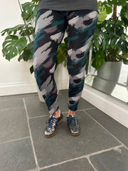 Teal Brushed Pattern Leggings