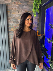 Chocolate Crossover Diamante Top Ruth