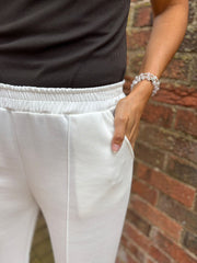 Winter White Seam Front Pull On Comfort Trousers