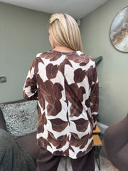 Chocolate Leaf Pattern Top April