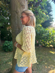 Lemon Abstract Pattern Knit Tori
