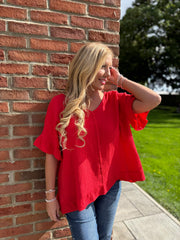 Red Bubble Cotton Top Kimberly
