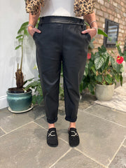 Black Coated Trousers Sasha
