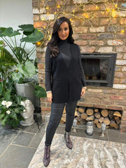 Black Single Button Waistcoat Kylie