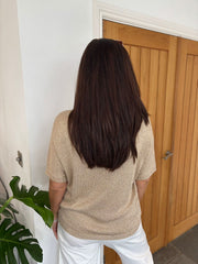 Gold Shimmer V Neck Knit Sammie