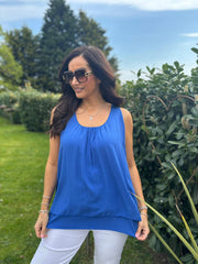 Royal Blue Crochet Detail Vest Moira