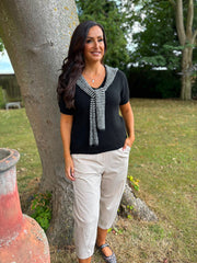 Black Stripe Tie Knit Jayla