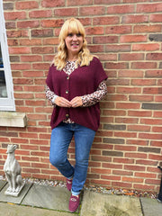 Wine Knitted Waistcoat Lillian