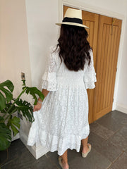 White Luxury Elegant Lace Dress Athena