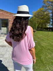 Pink Cold Shoulder Top Orla