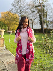 Rose Roll Neck Checkered Knit Rachel