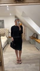 Black Stud Detail Two Piece Skirt Set Wilma