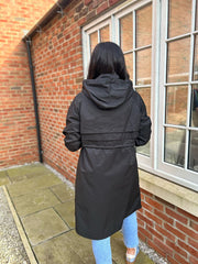 Black Drawstring Pocket Jacket