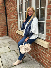 Winter White V-Neck Reverse Seam Knit Diana