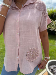 Rose Net Floral Blouse Sapphira