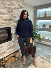 Navy Back Detail Knit Top Billie