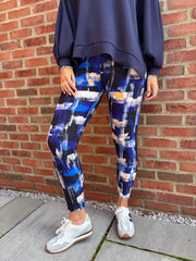 Royal Blue Block Print Leggings