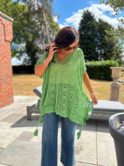 Lime Open Knit Cover Up Elsie