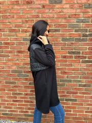 Black Half Quilted Sweat Jacket Lois