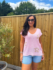Pink Star Knit Top Devon