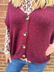 Wine Knitted Waistcoat Lillian