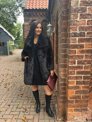 Black Faux Fur Coat
