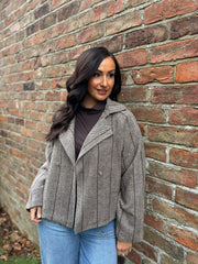 Chocolate Double Breasted Coat Leanne