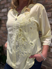 Lemon Embroidered Floral Top Jasmine