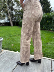 Deer Printed Wide Leg Jeans
