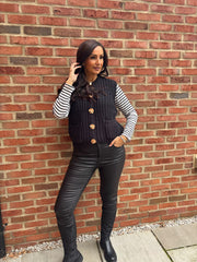 Black Chunky Knit Waistcoat Clara