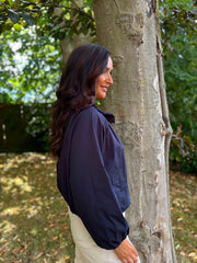Navy Lace Lined Jacket Harlow