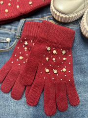 Wine Embellished Gloves